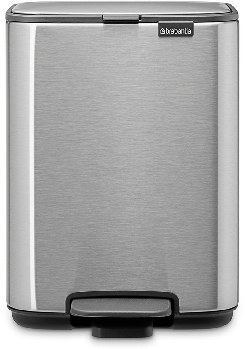Papelera con pedal Brabantia bo - 4 litros - baño - acero mate a prueba de huellas dactilares