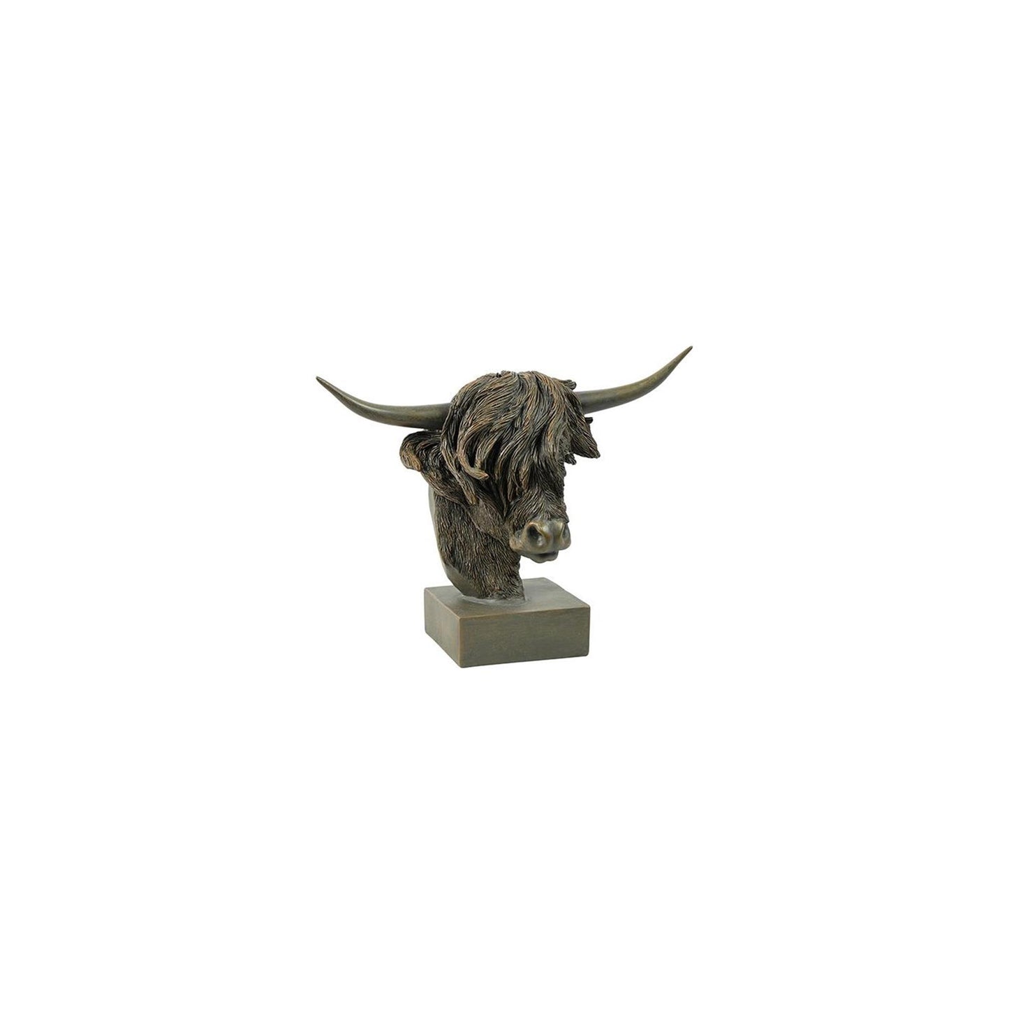 Countryfield beeld schotse hooglander op voet ulla bruin polystone 39x16x33cm