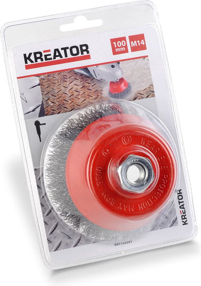 Spazzola a tazza Kreator krt150201 - acciaio - m14 - ø100 mm