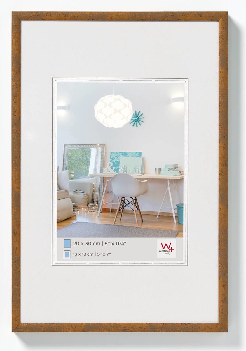 Walther new lifestyle - cornice in plastica - misura foto 18x24 cm - tortora