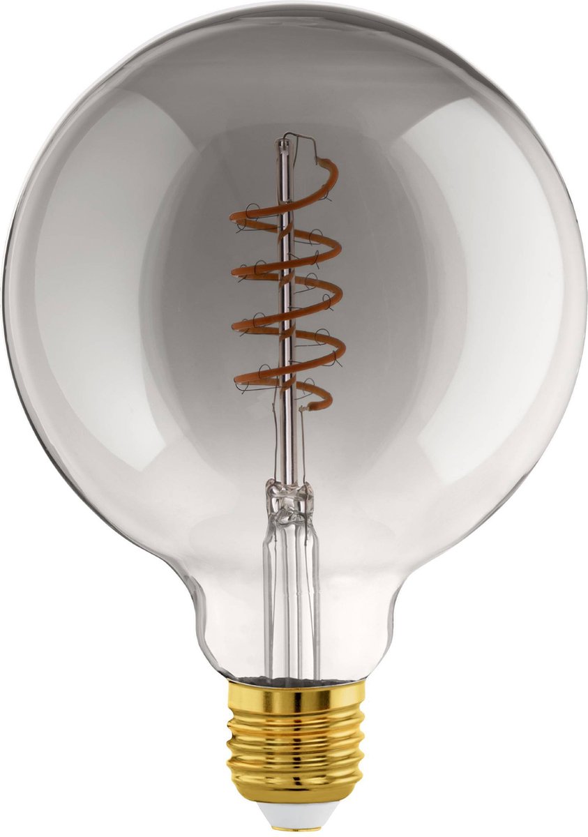 Eglo led lamp - e27 - ø 12,5 cm - g125 - smoke - 2000k - dimbaar