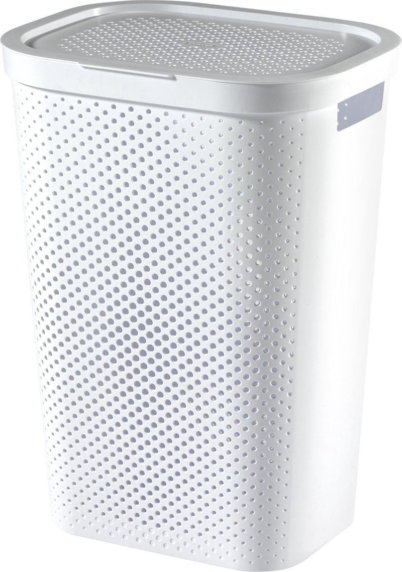 Cesto para la ropa Curve Infinity Dots - 60 l - blanco