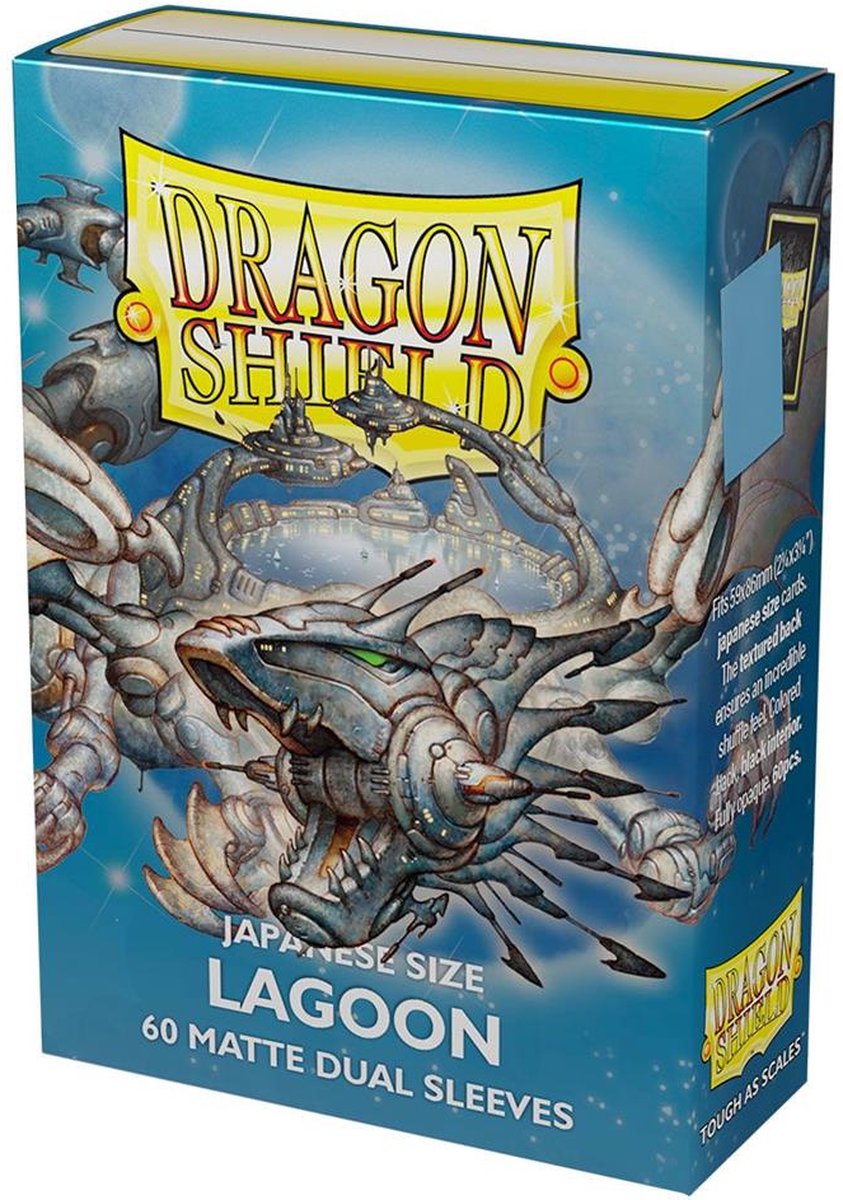 Trading card game tcg sleeves matte dual dragon shield - lagoon (60 sleeves) (japanese size) sleeves