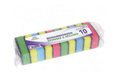 Esponja para fregar colores surtidos 90x58x30 mm (10 piezas)