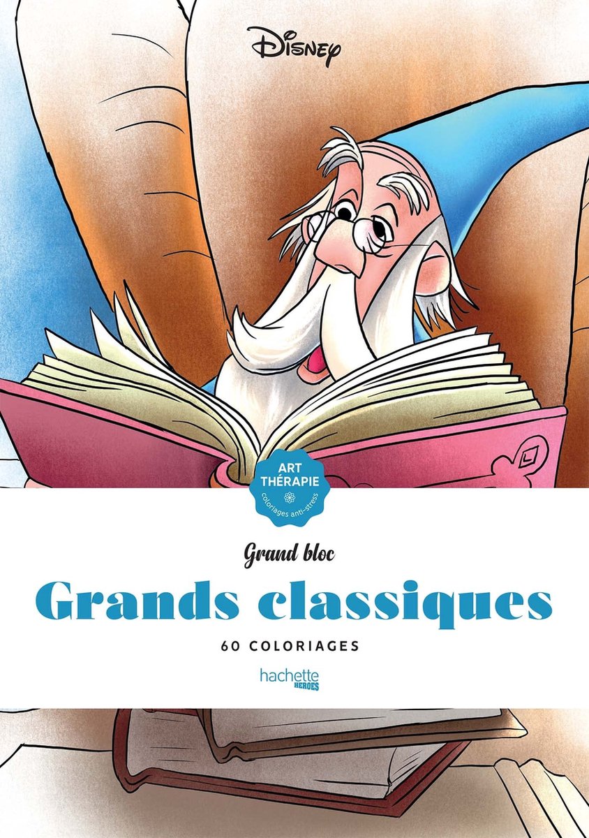 Hachette Heroes Grand Bloc Disney Grands Classiques - libro da colorare per adulti