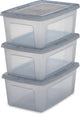 Scatola portaoggetti Iris Clearbox - 11 l - plastica - grigia - set di 3