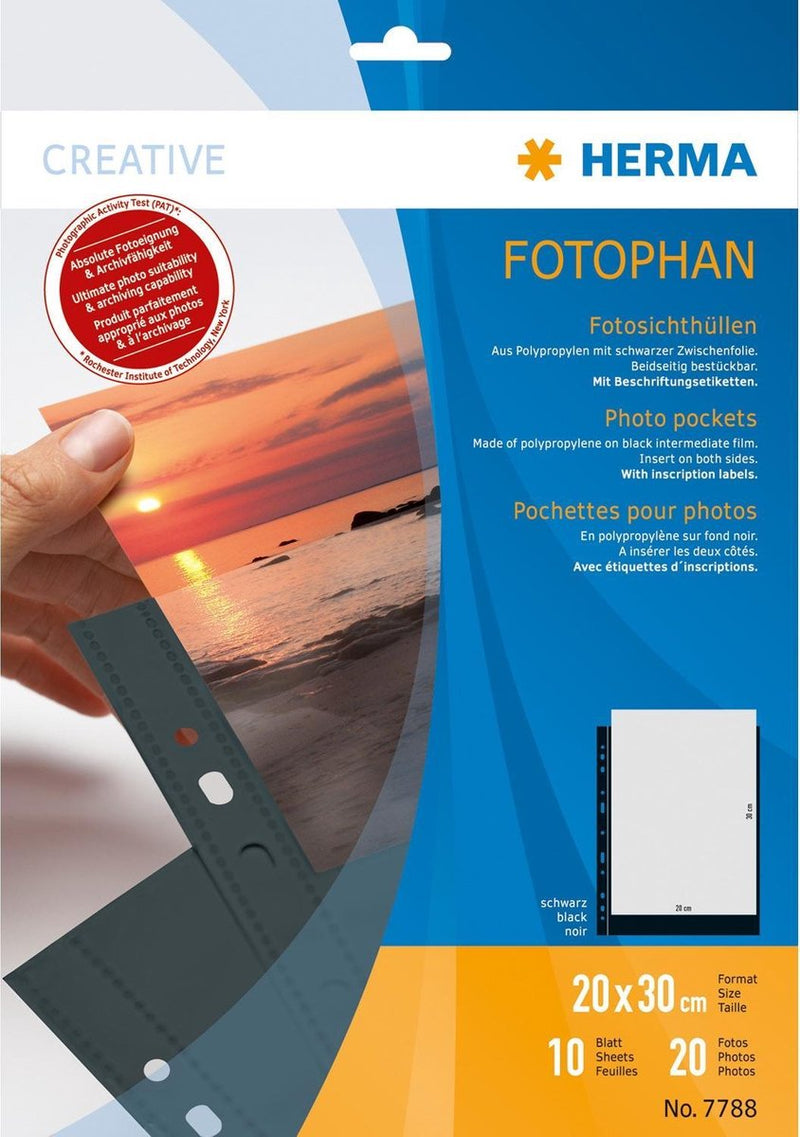 Herma fotophan 20x30 negro 10 hojas 7788