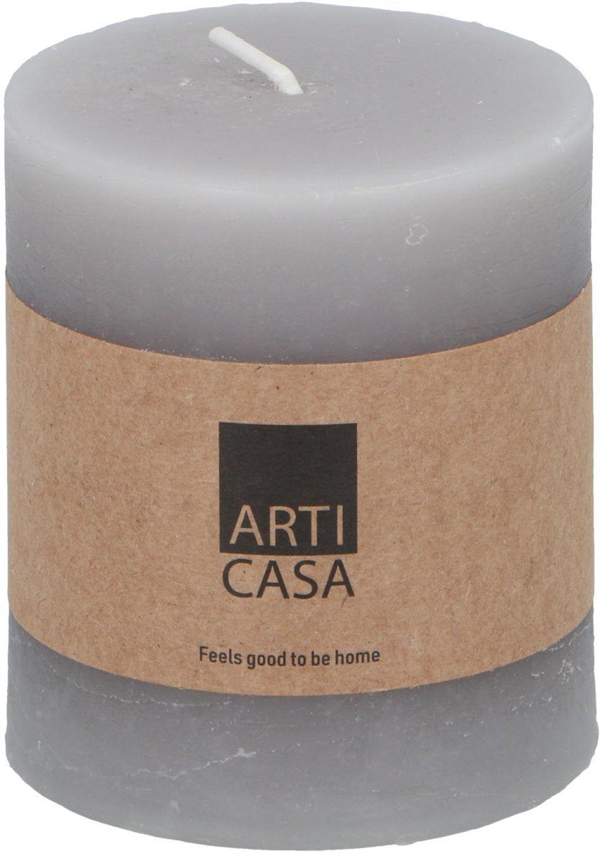 Arti casa stompkaars ø7 x 8 cm - 30 branduren - grijs