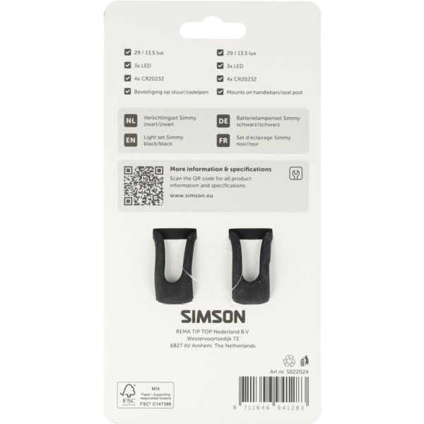 Set illuminazione Simson batteria simmy LED 29 13,5lux