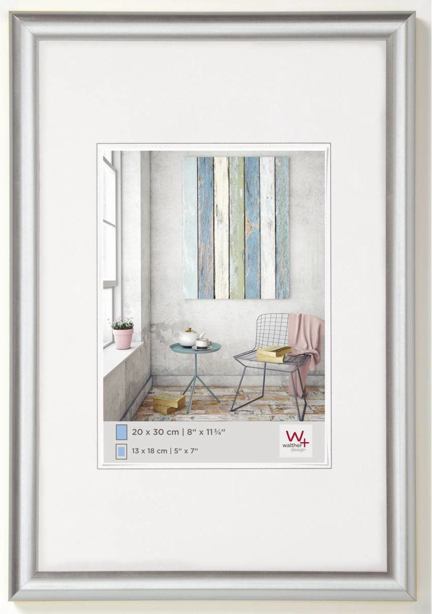 Walther trendstyle - cornice in plastica - misura foto 13x18 cm - argento