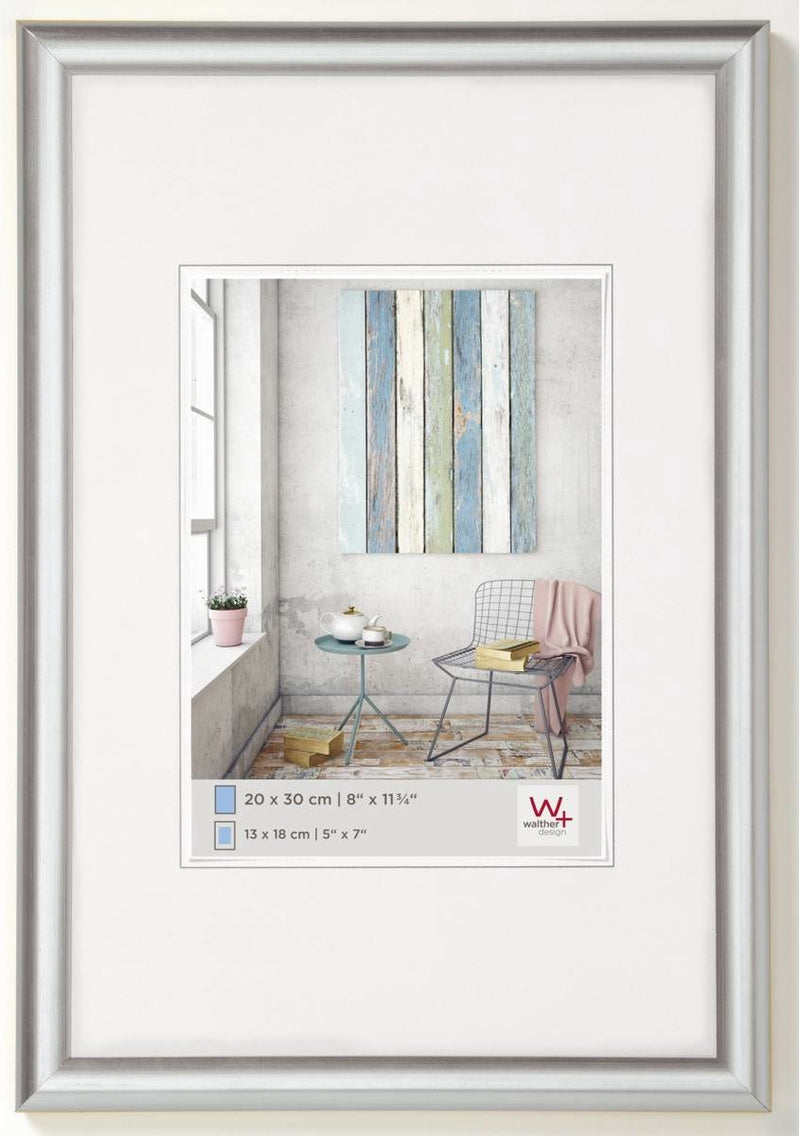Walther trendstyle - cornice in plastica - misura foto 30x40 cm - argento