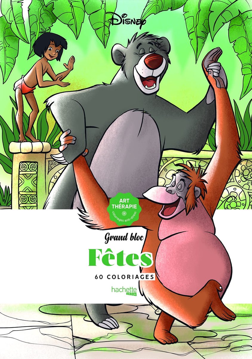 Hachette Heroes Grand bloc Fêtes - libro da colorare Disney - libro da colorare per adulti