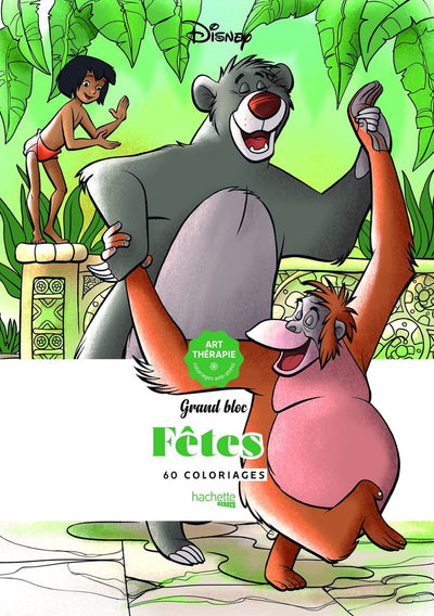 Hachette heroes grand bloc fêtes - disney coloring book - coloring book for adults