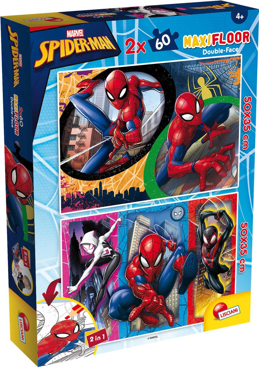 Lisciani marvel puzzle df maxi floor 2 x 60 spider-man