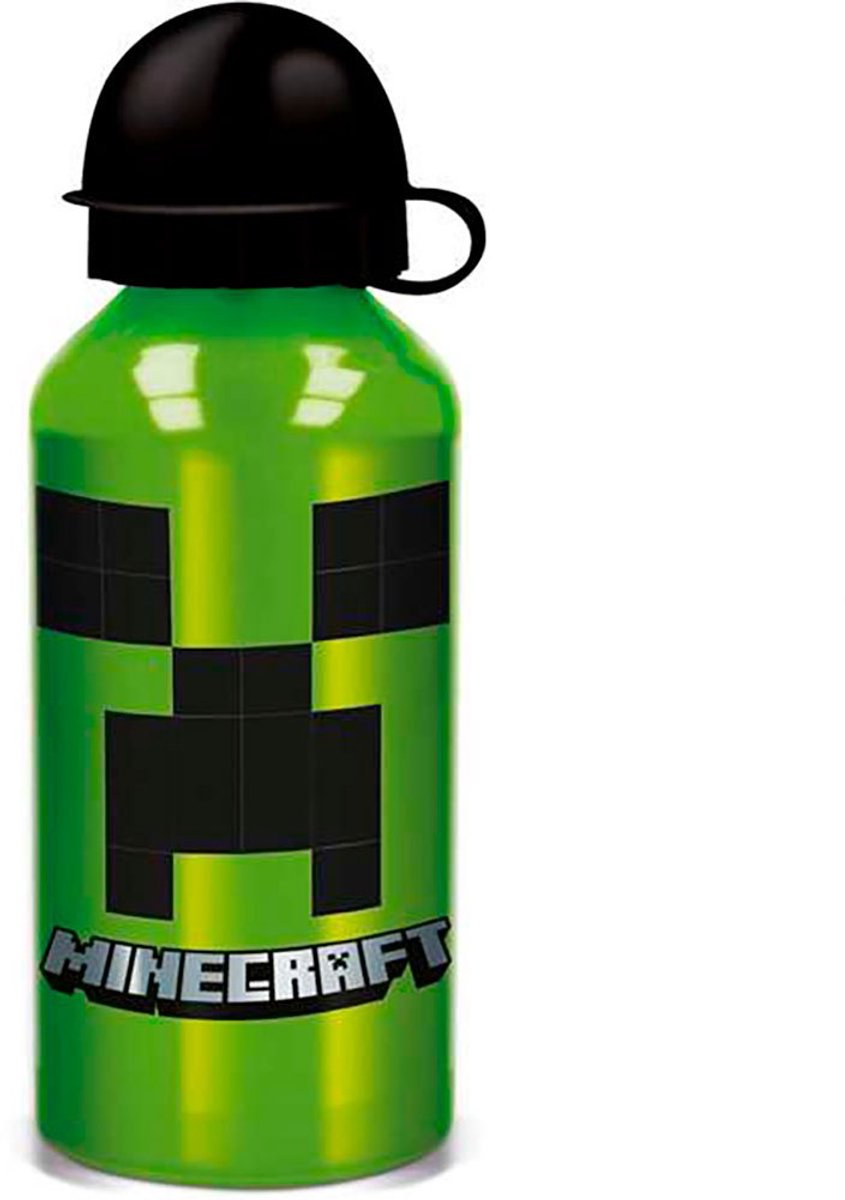 Stor minecraft aluminium drinkbeker drinkfles - 400 ml - groen