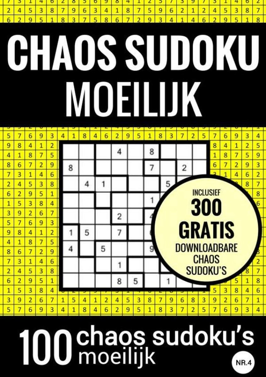 Choas sudoku sudoku difficile: caos sudoku - no. 4 - Libro puzzle con 100 enigmi difficili per adulti e anziani