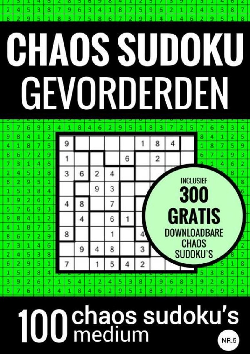 Choas sudoku sudoku medio: caos sudoku - no. 5 - Libro puzzle con 100 puzzle medi per adulti e anziani