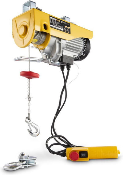 Polipasto eléctrico de cable Powerplus powx901 - 1000w - máx. 400 kg - cable de acero de 12 m