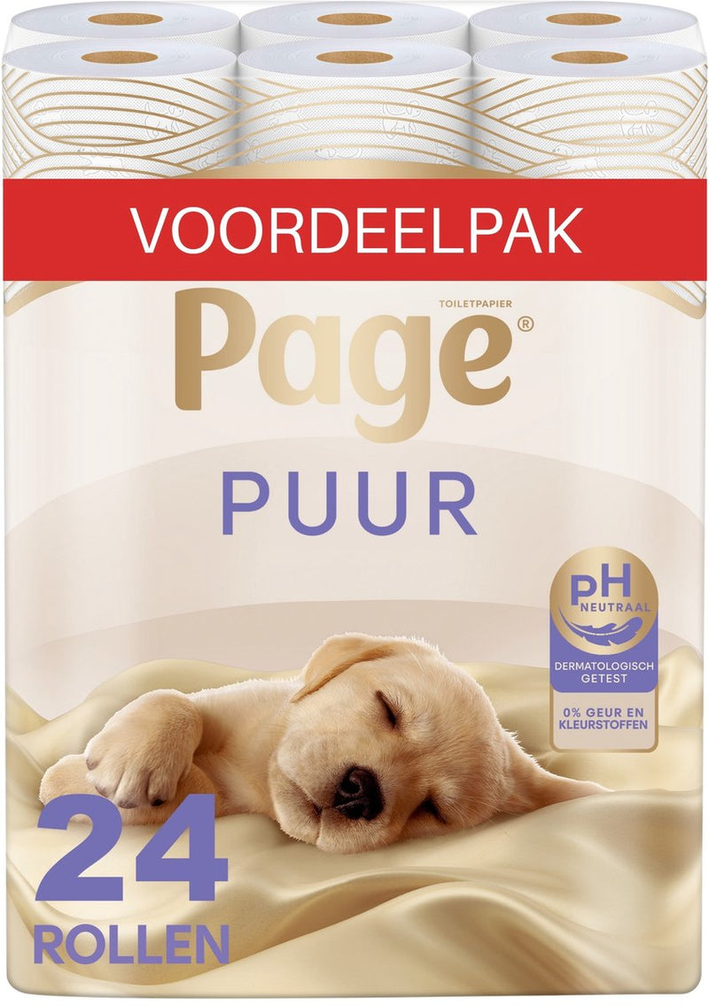 Carta igienica Page ® - Carta igienica pura - 24 rotoli - La massima cura per la pelle - Confezione risparmio