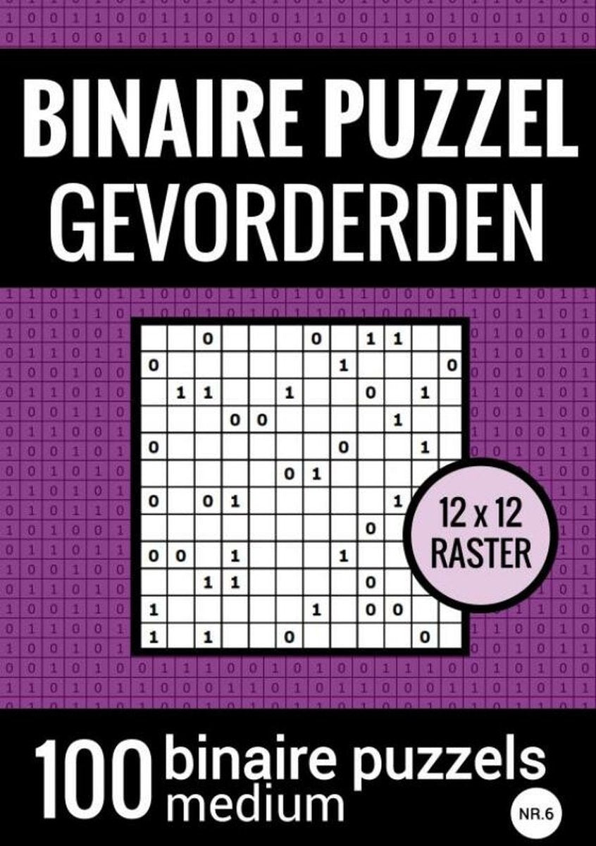 Puzzle binario medio senza marchio senza marchio per studenti avanzati - libro puzzle con 100 binari - n.6