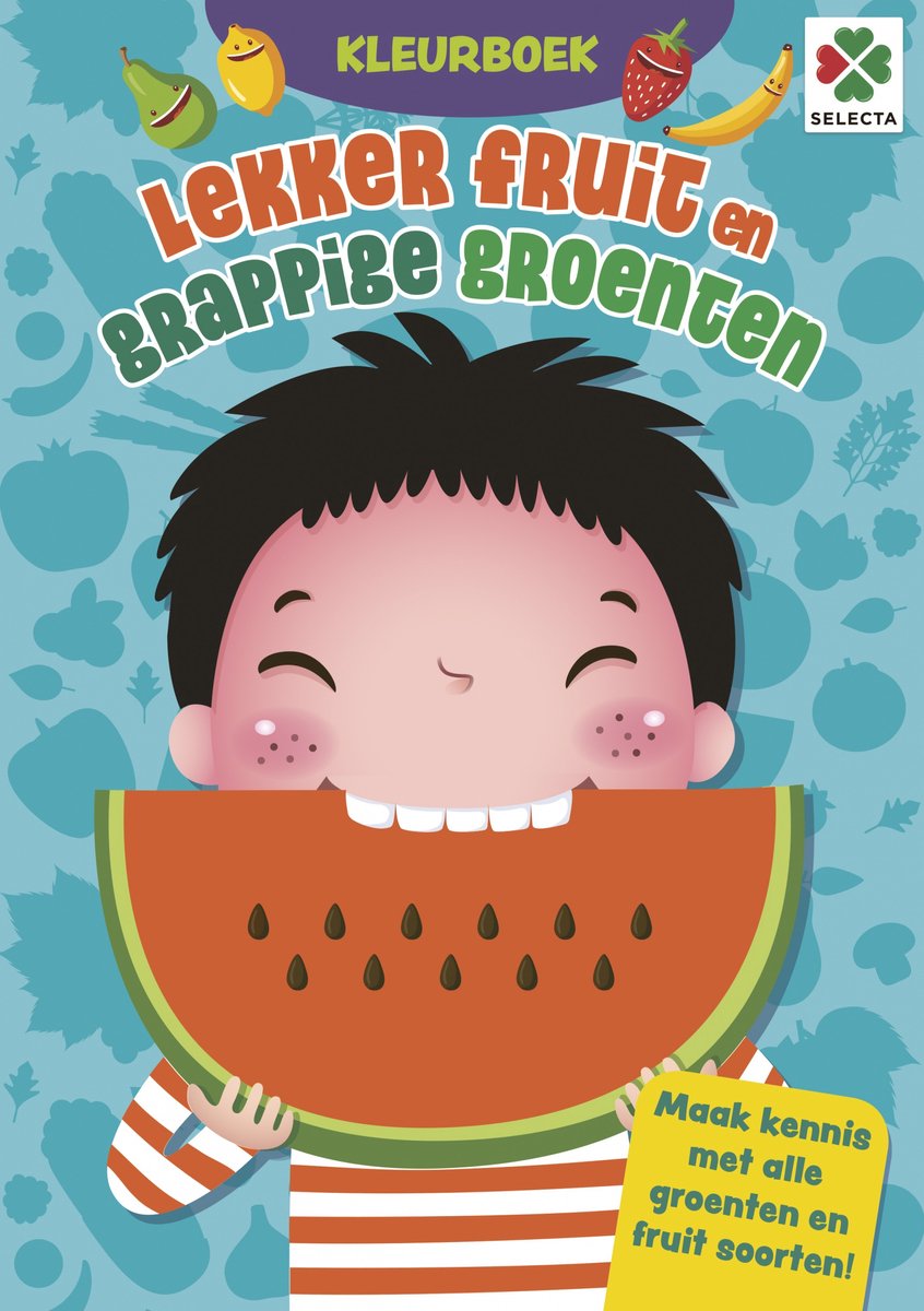 Libro da colorare gustosi frutta e verdure divertenti