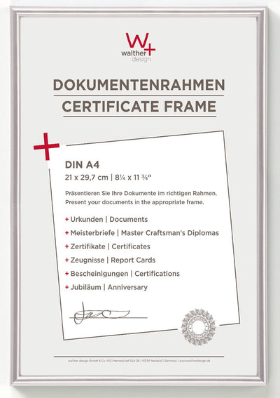 Walther galeria - cornice in plastica - misura foto 21x29,7 cm (din A4) - argento