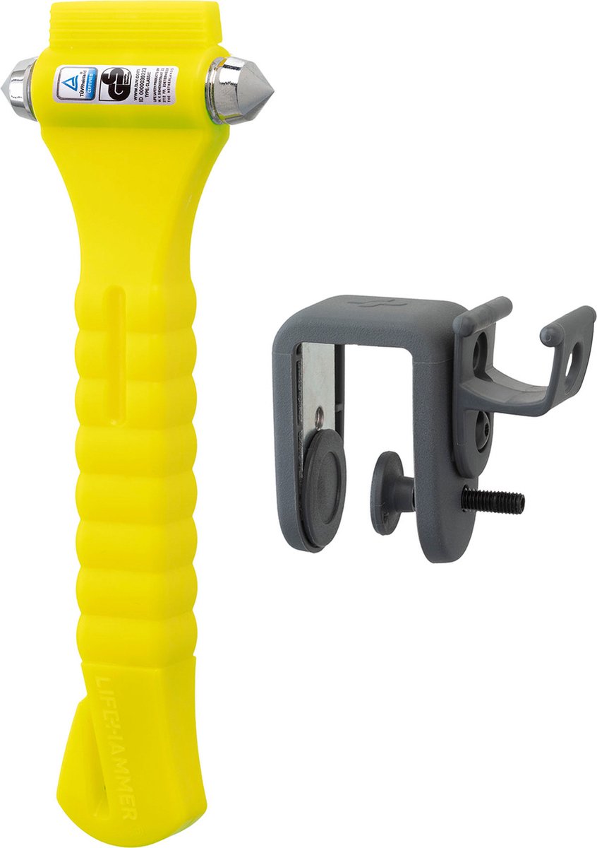 Martello di sicurezza Lifehammer - martello di sicurezza originale che si illumina al buio - martello di emergenza - giallo