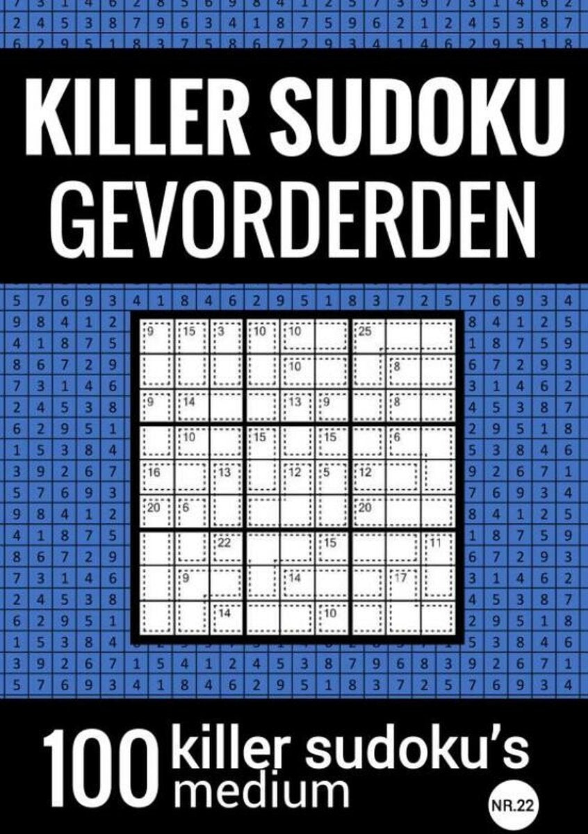 Merkloos sans marque killer sudoku - medium - nr.22 - puzzelboek met 100 puzzels voor gevorderden