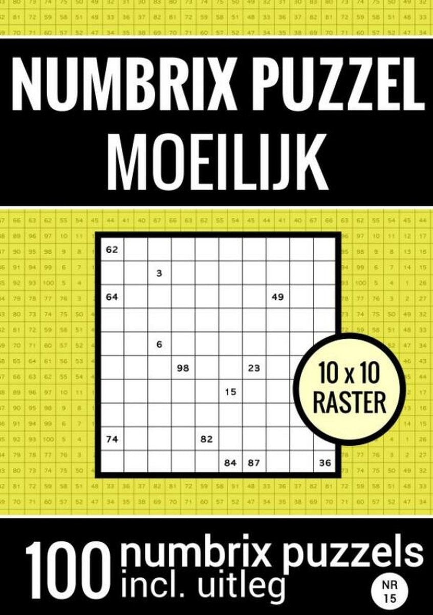 Puzzle Numbrix Brandless Sans Marque difficile per studenti avanzati - Libro puzzle con 100 puzzle Numbrix - n. 15