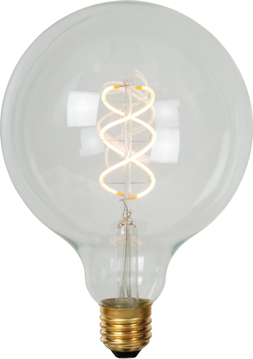 Lucide g125 - filament lamp - ø 12,5 cm - led dimbaar - e27 - 1x4,9w 2700k - transparant