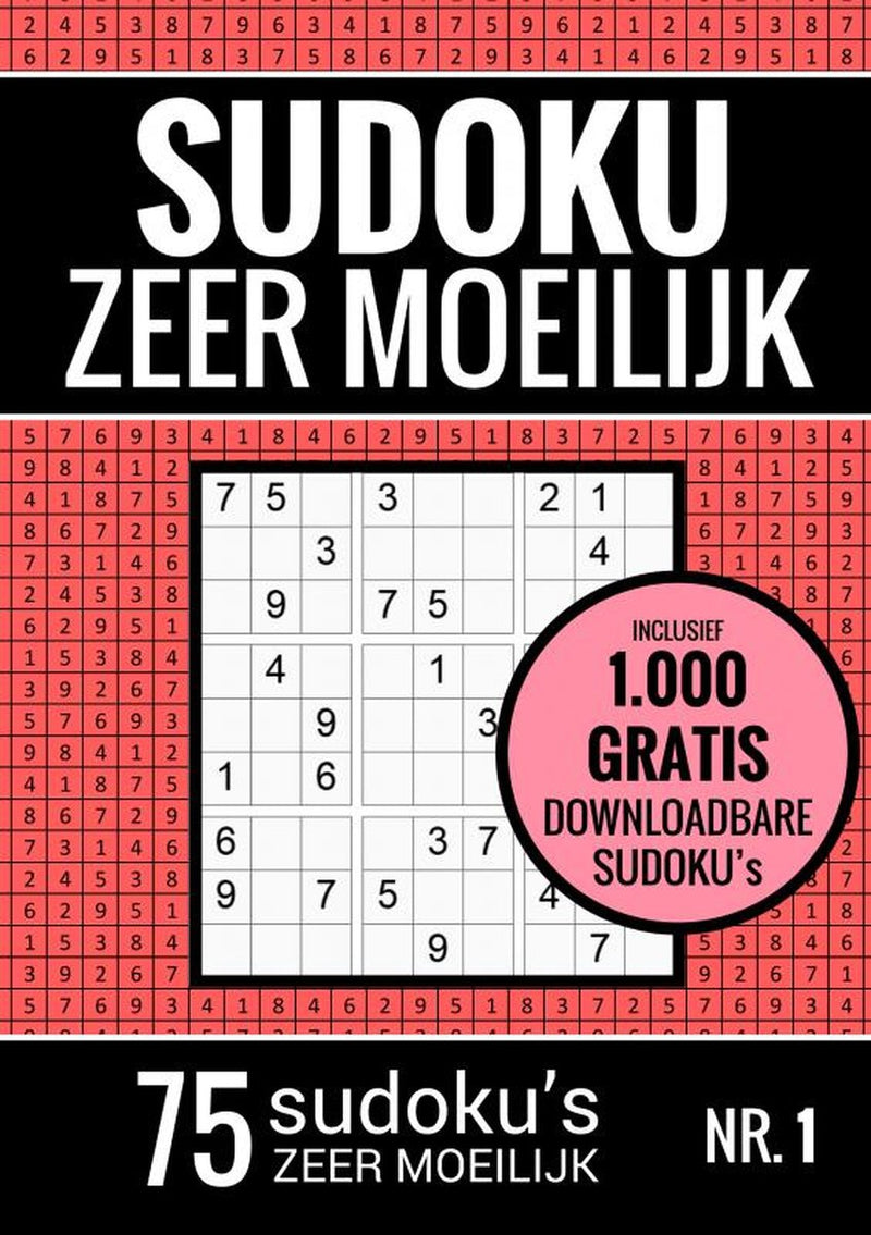 Merkloos sans marque sudoku zeer moeilijk - puzzelboek: 75 zeer moeilijke sudoku puzzels voor volwassenen en ouderen