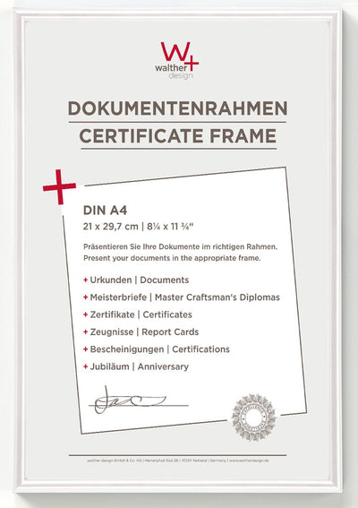 Walther Galeria - cornice in plastica - formato foto 21 x 29,7 cm (din A4) - bianco