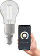 Calex slimme lamp - wifi led filament verlichting - e14 - smart lichtbron helder - dimbaar - warm wit licht - 4,5w