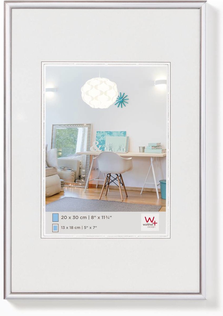 Walther new lifestyle - cornice in plastica - misura foto 24x30 cm - argento