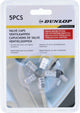 Dunlop car tire valve caps - 5 pieces - silver - aluminum - striking valve caps - universal size