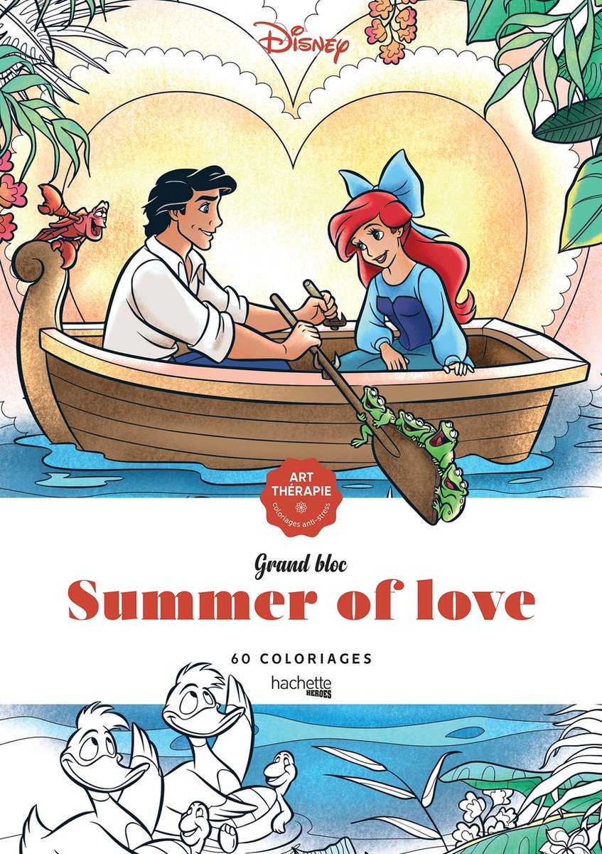 Hachette grand bloc disney - L'estate dell'amore - libro da colorare per adulti
