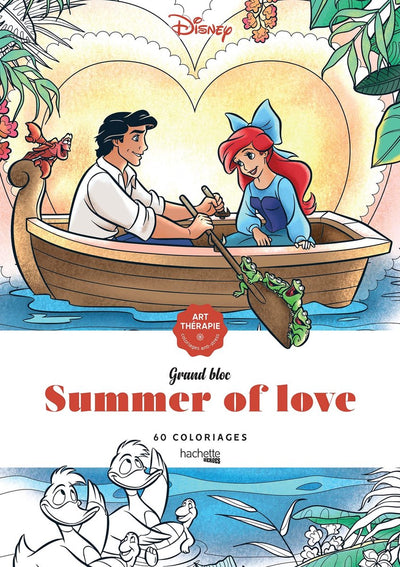 Hachette grand bloc disney - summer of love - coloring book for adults