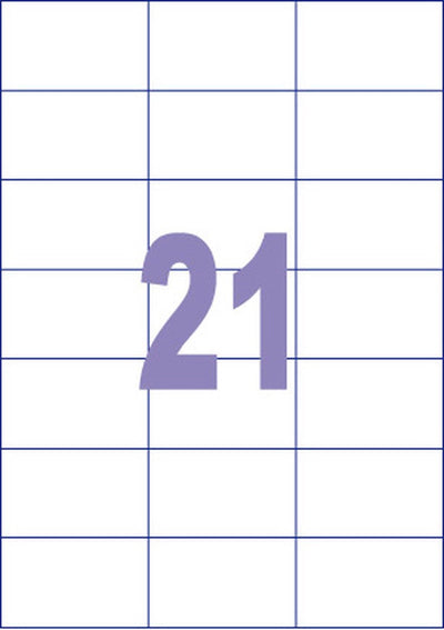Kangaro label - inkjet laser copy - 70x42.3mm - 100 sheets - 21 stickers per sheet - k-7042