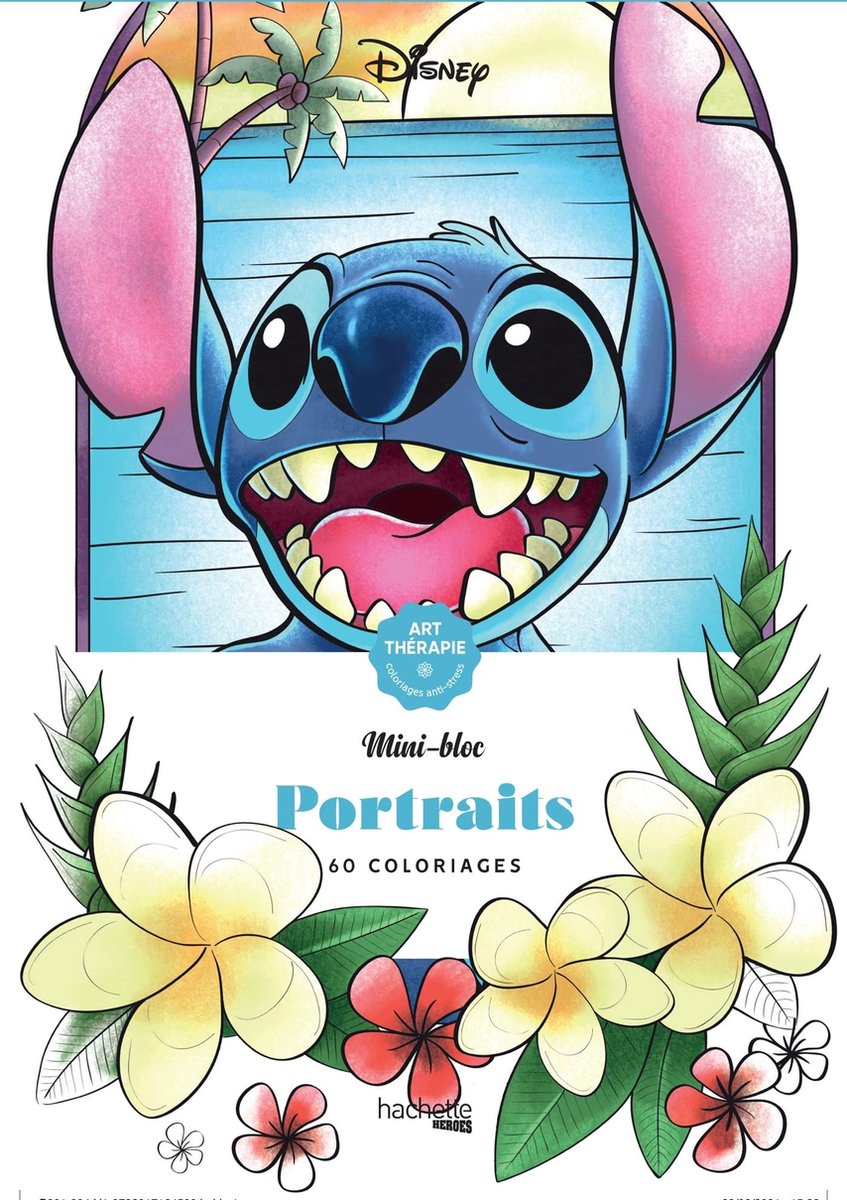 Mini blocco Hachette Heroes Ritratti Disney - libro da colorare per adulti - Hachette