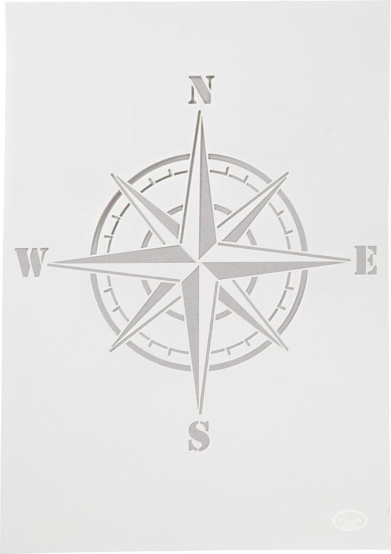 Viva decor sjabloon - flexibel tekensjabloon - hobbysjabloon - kompas - a4 - 21x29,7cm -
