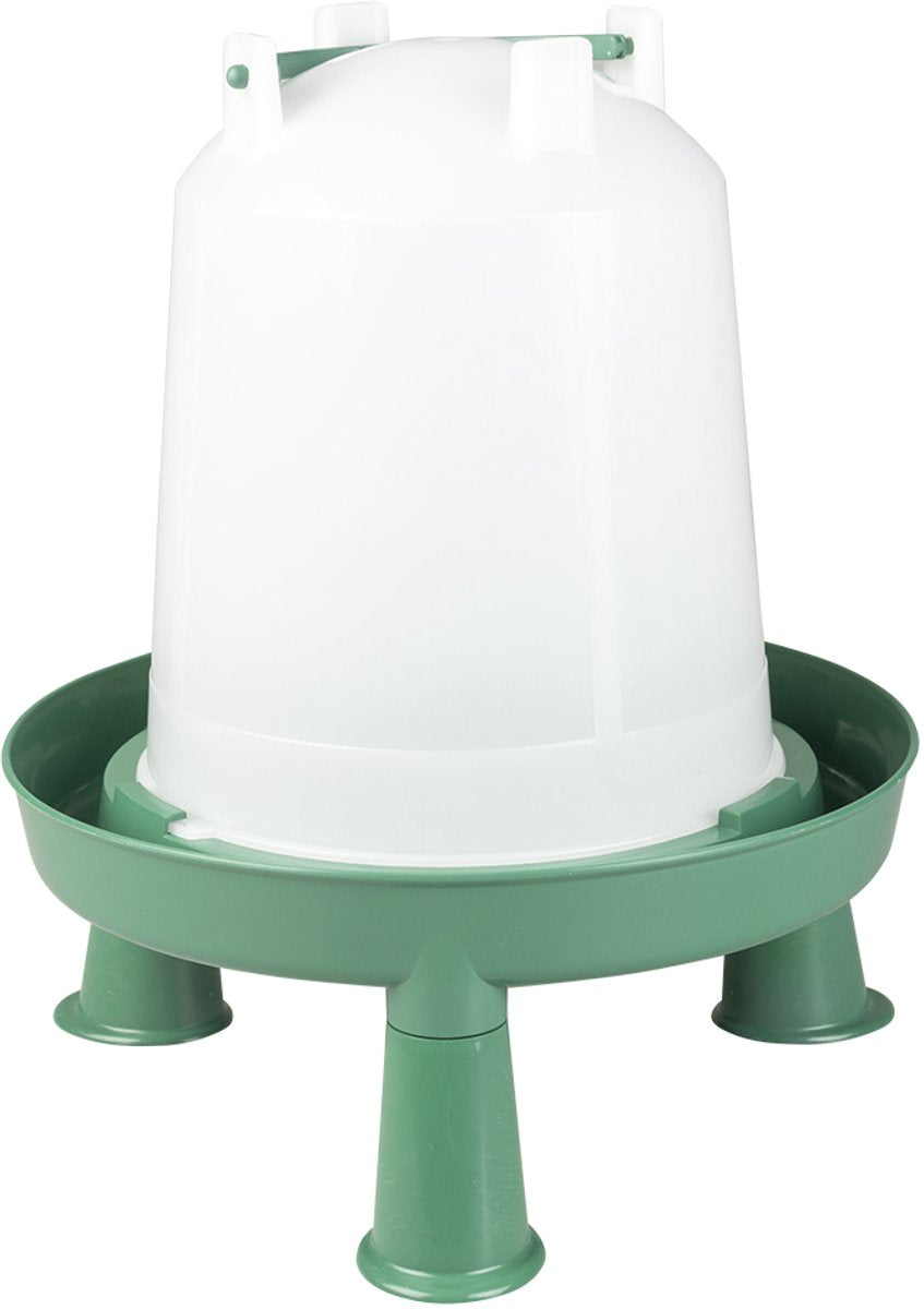 Duvo plus orologio da bere per l'ora della cena a vite con manico gambe eco per pollame 10l verde trasparente