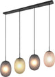 Trio facette - lampada a sospensione - nero opaco - escl. 4x e27 4 w - montaggio a soffitto - regolabile in altezza