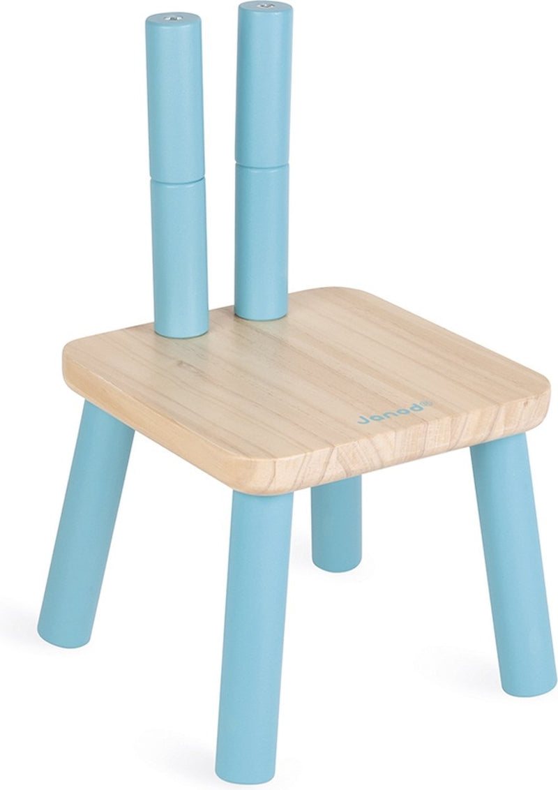 Silla infantil Janod de madera regulable para habitación infantil con certificación FSC.