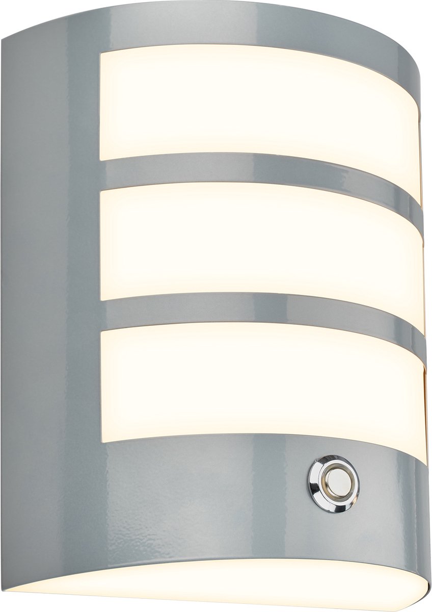 Briloner - Lampada da parete LED batteria - touch - timer - cromo opaco - batteria intercambiabile - base intercambiabile - 18 x 15 x 7 cm - cromo opaco