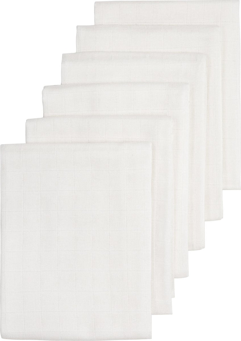 Meyco baby uni hydrofiele doeken - 6-pack - white - 60x60cm