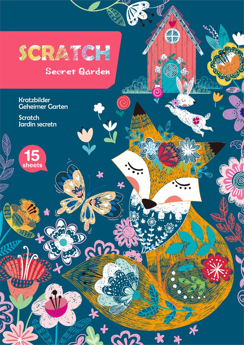 Avenir Scratch Art Book A4 - Giardino Segreto - 15 pagine - 7 anni