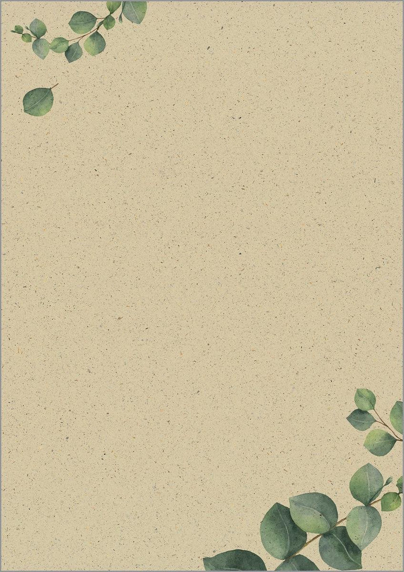 Sigel designpapier a4 - met motief eucalyptus - tweezijdig - 100 grams - 100 vel - si-dp615