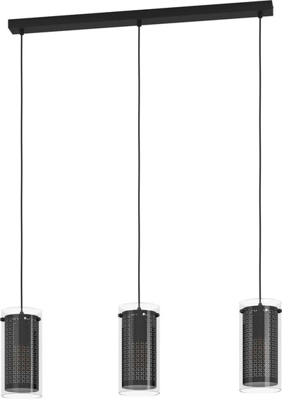 Eglo pinto textil 1 hanglamp - e27 - 82 cm - zwart