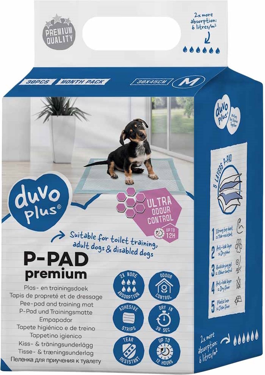 Duvo + p-pad premium controllo odori 30 pezzi l - 45x60cm