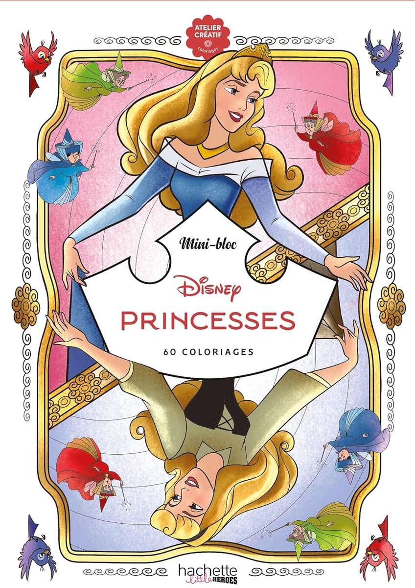Miniblocco Hachette Heroes Principesse Disney - piccolo blocco da colorare per adulti e bambini